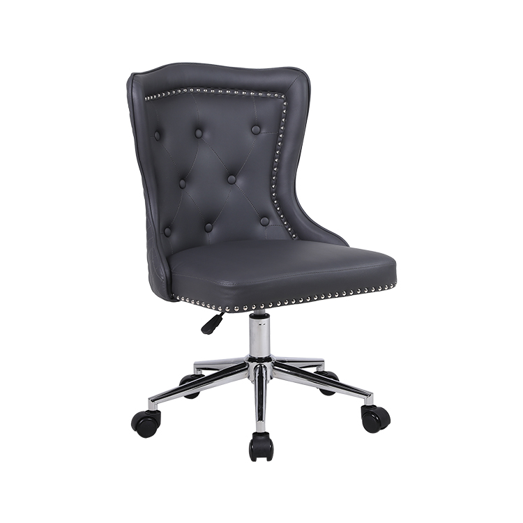 Armless leather lion head office chair